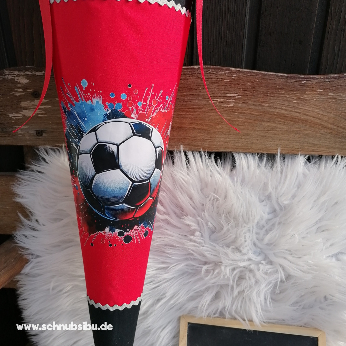 Bügelbild Fussball rot